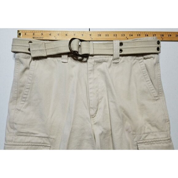 Cargo Shorts Emergency Exit Cotton Stone Color Flat Front Pockets Men's 34 NWT - Picture 4 of 13